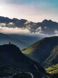 Scenic view of mountains against sky