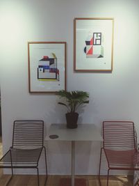 Empty chairs and table at home