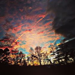 Silhouette of tree against cloudy sky