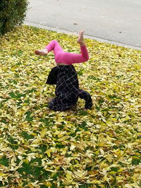 Girl standing on grass