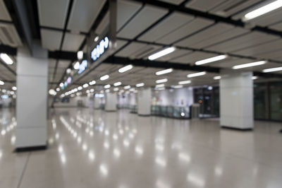 Defocused image of illuminated subway