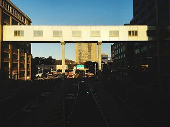 Railroad tracks in city