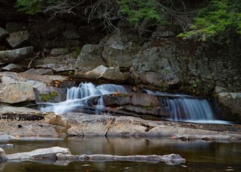 Water flowing through rocks in stream