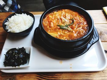 Close-up of served food