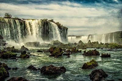 Scenic view of waterfall