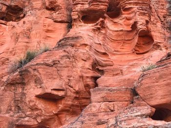 Low angle view of rock formation