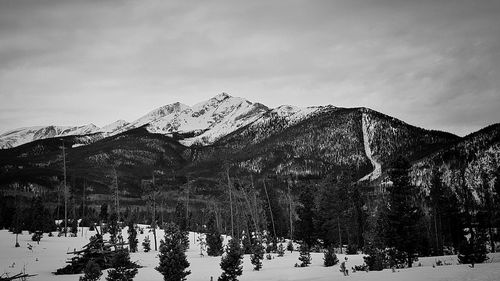 Snow covered mountain covered with snow