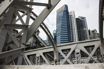 Low angle view of modern buildings against sky