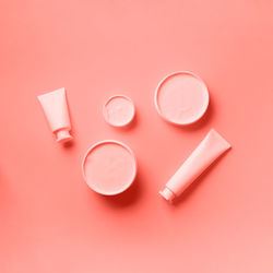 High angle view of glasses on table