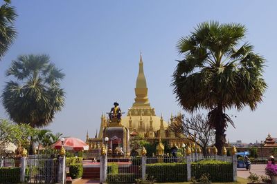 View of temple against clear sky