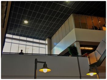 Low angle view of illuminated ceiling