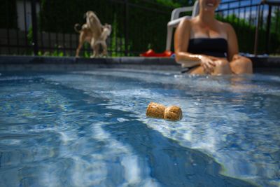 People swimming in pool