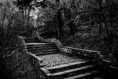 High angle view of stairs