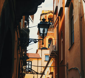 Low angle view of buildings in town