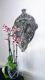 Close-up of flowers over black background