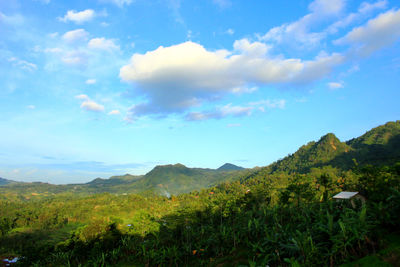 Scenic view of mountains against sky