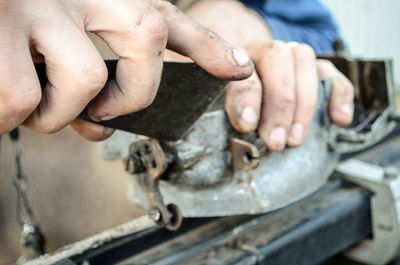 Cropped image of man working in industry