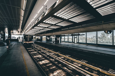 Train at railroad station platform