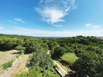 Scenic view of land against sky