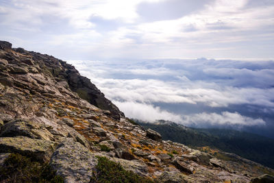 Low angle view of mountain against sky