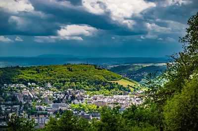 Panoramic view of townscape against sky