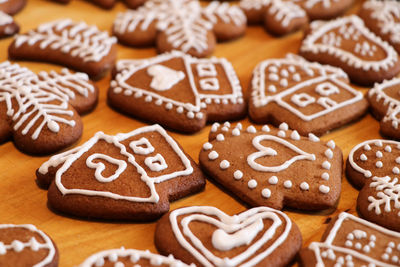 Close-up of cookies on table