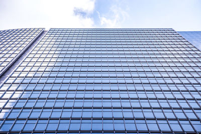 Low angle view of modern building against sky