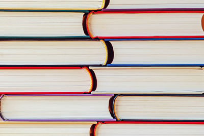 Full frame shot of books, vertical