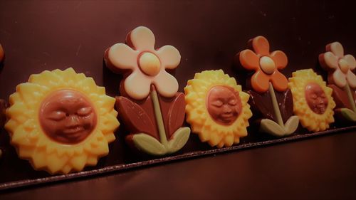 Close-up of cupcakes on table