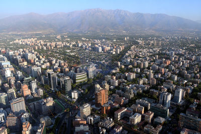 High angle view of buildings in city