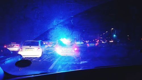 Illuminated lights at night