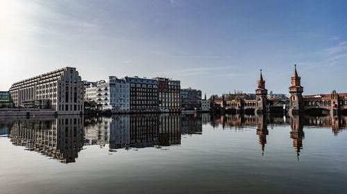 Reflection of buildings in river