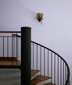 Low angle view of spiral staircase against sky