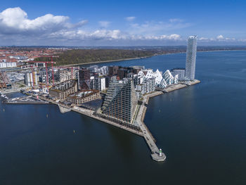 Aerial photo of residential area aarhus Ø, denmark