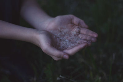 Close-up of cropped hand