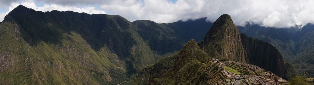 Panoramic view of mountains against sky