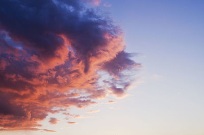 Low angle view of sky at sunset