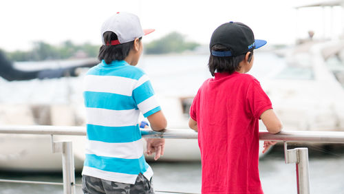 Two children on bridge