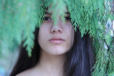 Close-up portrait of woman