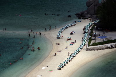 Tourists on beach