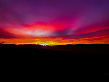 Scenic view of dramatic sky during sunset