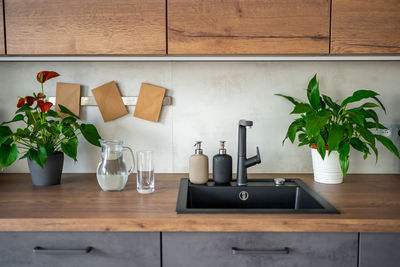 Potted plant on table