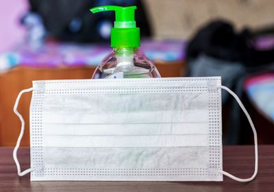 Close-up of bottles on table
