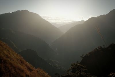 Scenic view of mountains against sky