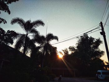 Silhouette trees against sky during sunset