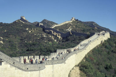 Scenic view of mountains against clear sky