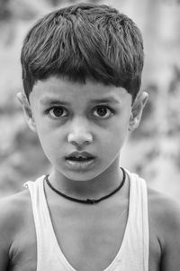 Close-up portrait of cute boy