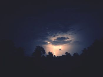 Low angle view of silhouette trees against sky during sunset