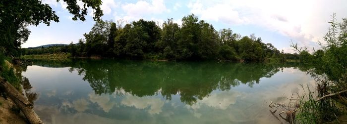 Panoramic view of lake against sky