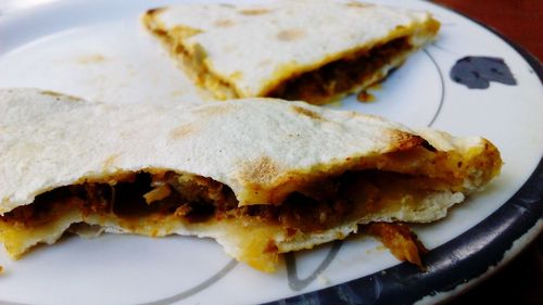 Close-up of bread in plate